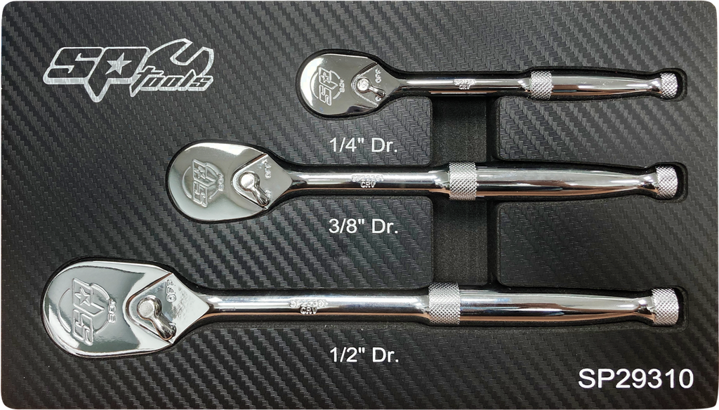 RATCHET SET 1/4,3/8,1/2DR 90T SEALED HEAD SP TOOLS