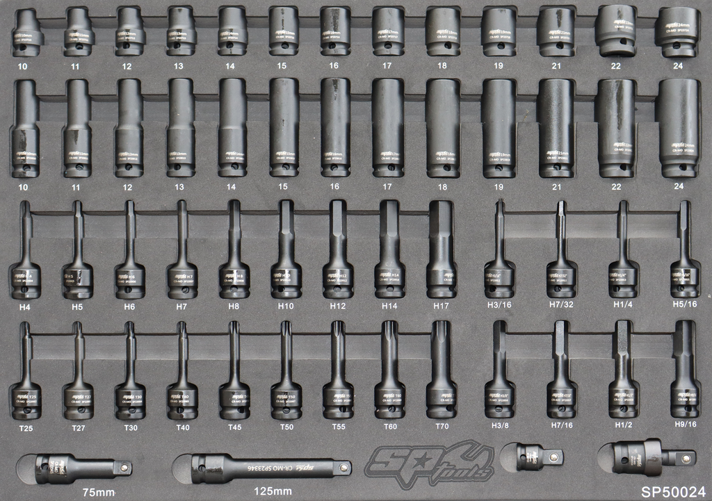 EVA TOOLKIT 56PC 1/2&quot;DR IMPACT SOCKET SET