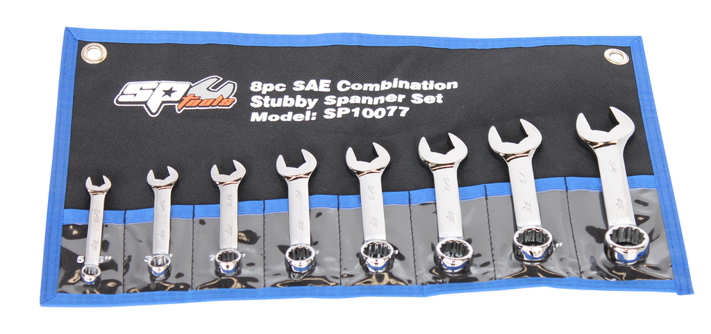 SET SPANNER ROE STUBBY 8PC SAE SP TOOLS