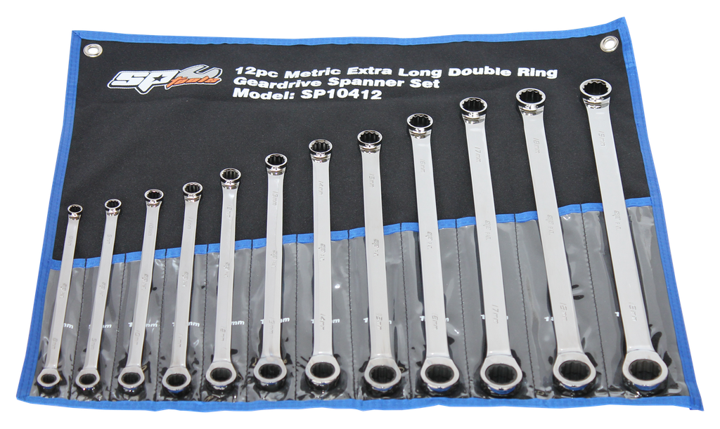 SET SPANNER DOUBLE RING GEARDRIVE 12PC METRIC SPTOOLS