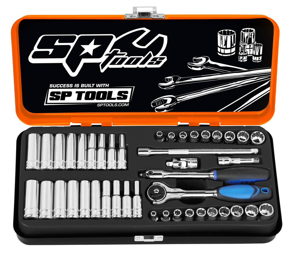 SOCKET SET 1/4DR 12 AND 6PT 43PC METRIC/SAE