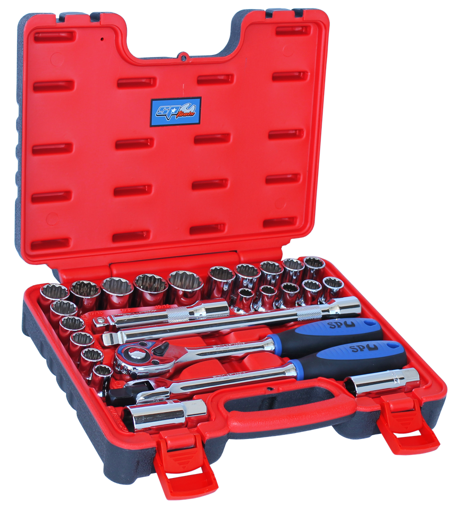 SOCKET SET 1/2DR 12PT 26PC METRIC/SAE IN X-CASE