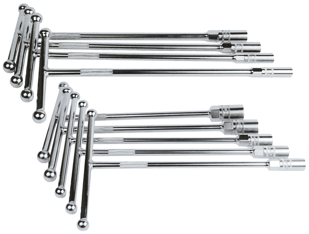 SOCKET SET 9PCE T-HANDLE WITH BALL END