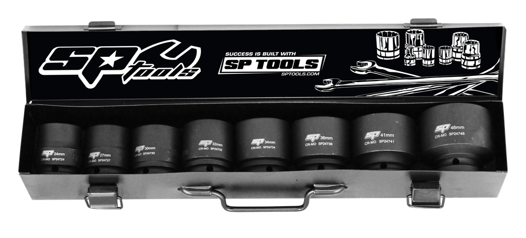 SOCKET SET IMPACT 3/4DR 6PT 8PC METRIC