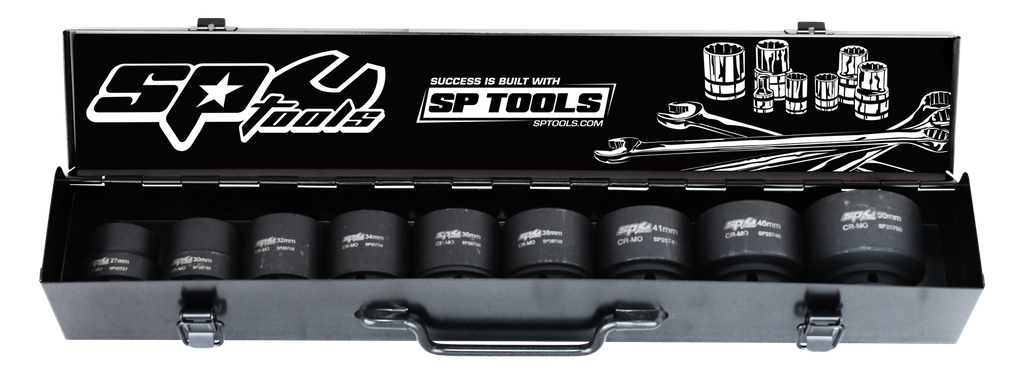 SOCKET SET IMPACT 1DR 6PT 9PC METRIC