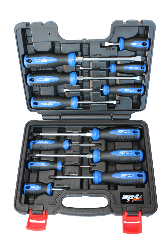 SCREWDRIVER SET 12PC PHILLIPS/SLOTTED IN CARRY CAS