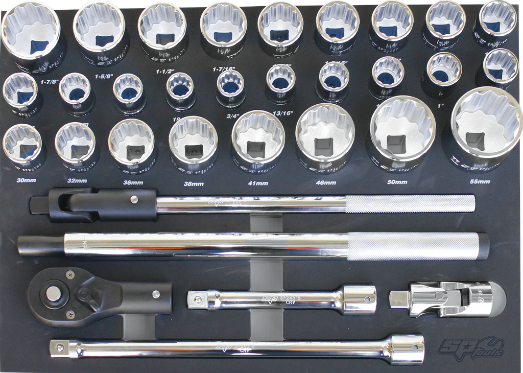 EVA TOOLKIT 32PC 3/4&quot; METRIC SOCKET &amp; ACCESSORIES