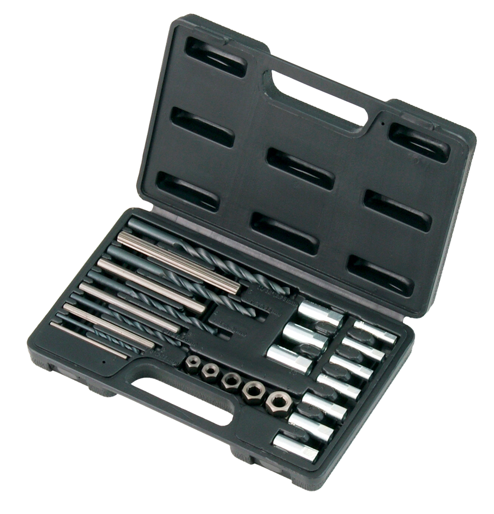 SCREW EXTRACTOR DRILL AND GUIDE SET 25PCS