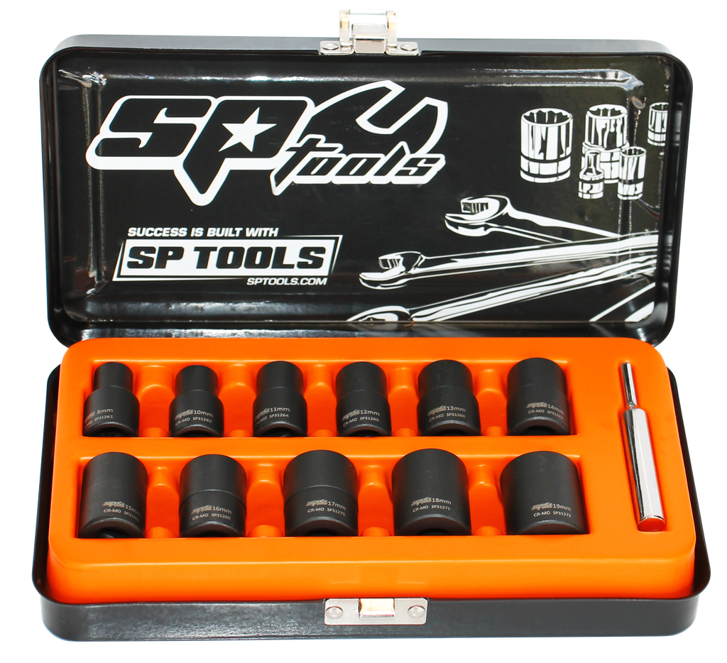 SOCKET SET IMPACT TWIST 3/8DR 12PC METRIC