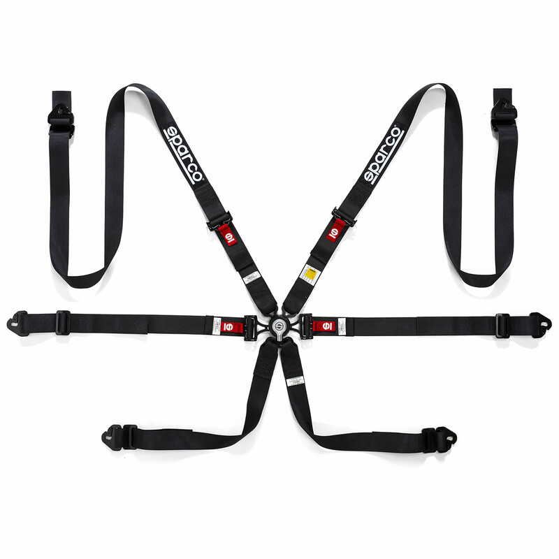 Sparco FIA Harness - 04834HPD - 6P 2 HANS Steel Adjustors&quot; - Harnesses