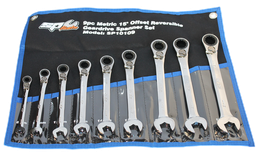 [SP10109] SET SPANNER ROE REVERSIBLE GEARDRIVE 9PC METRIC SP TOOLS