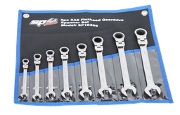 [SP10358] SET SPANNER ROE GEARDRIVE FLEX HEAD 8PC SAE SP TOOLS