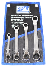 [SP10454] SET SPANNER DOUBLE RING REVERSIBLE GEARDRIVE 4PC SAE SP TOOLS