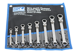 [SP10628] SET SPANNER DOUBLE RING GEARDRIVE LOCKING FLEX HEAD 8PC METRIC SP TOOLS