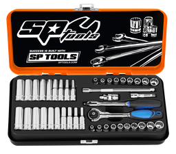 [SP20101] SOCKET SET 1/4DR 12 AND 6PT 43PC METRIC/SAE