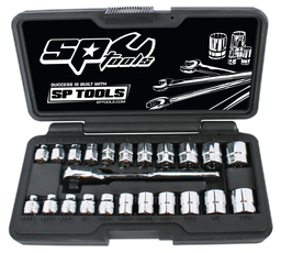 [SP20121] SOCKET SET 1/4DR 6PT LOW PROFILE 23PC METRIC/SAE