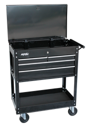 [SP40015] TECHNICIANS TROLLEY BLACK CUSTOM 4 DRAWER