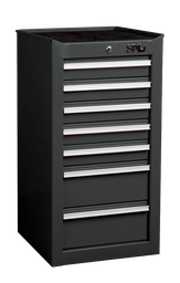 [SP40131] SIDE CABINET 7 DRAWER BLACK