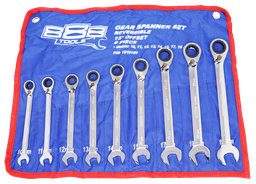 [T810109] SPANNER SET GEAR ROE REVERSIBLE METRIC 9PC