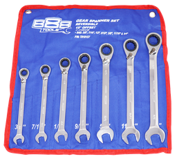 [T810157] SPANNER SET GEAR ROE REVERSIBLE SAE 7PC